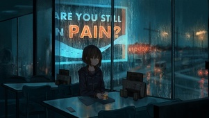 静谧雨夜中的少女