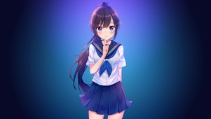 星空下的水手服少女