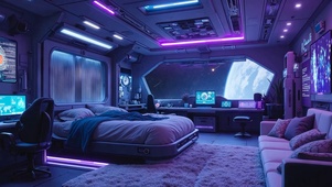 太空科技霓虹房间