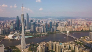 4K 高清 全天广州工业城景观