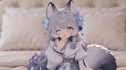 银发狐耳少女