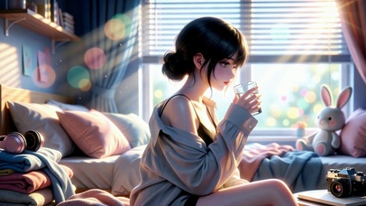晨光卧室二次元美少女