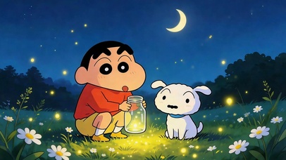 夏夜萤火蜡笔小新