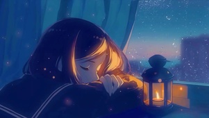唯美治愈窗边睡觉动漫少女