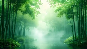 绿色护眼竹林