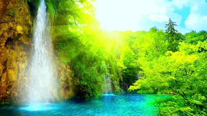 青山绿水瀑布 4K