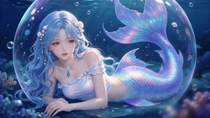 泡泡中的美人鱼
