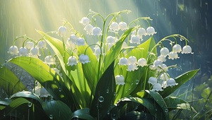 雨中的铃兰花