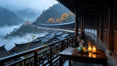 雨天长廊
