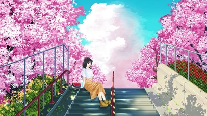 樱花下的女孩