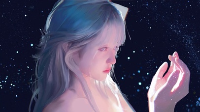 4k唯美蓝发女孩无缝循环