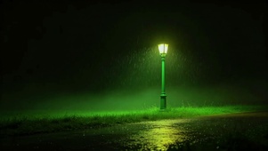 雨幕路灯，氛围感暗黑壁纸