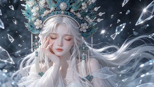 唯美冰裂戏曲少女