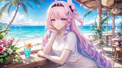 海边露台休憩达妮娅