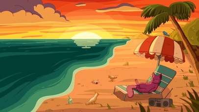 海沙滩度假的喵喵