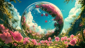 浪漫花朵巨大水滴球