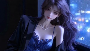 雨夜都市窗边御姐