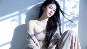 阳光窗影旁的慵懒女生