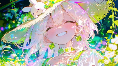 夏日绿意里的治愈笑容