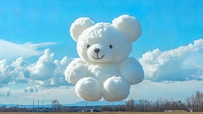 可爱云朵小熊