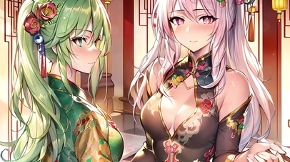 阁楼性感旗袍美女