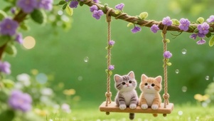 荡秋千小奶猫