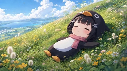 草地上的企鹅