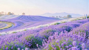 护眼紫色薰衣草花田
