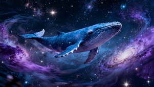 梦幻星空蓝鲸遨游
