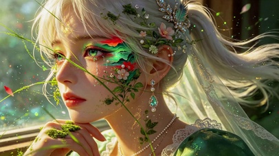 森系彩绘花卉美少女