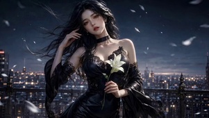 暗夜都市黑裙百合女神