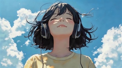 戴耳机的女孩