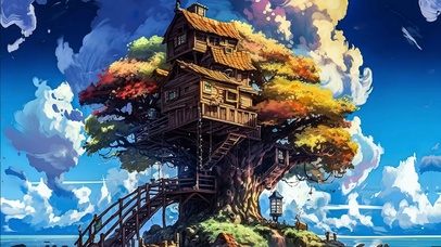 树屋插画壁纸