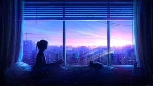 少女和猫