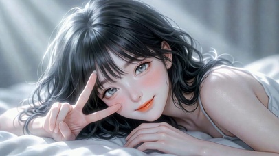 温柔氛围感黑发美少女