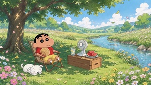 蜡笔小新夏日户外休闲