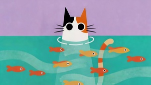 可爱水面猫咪