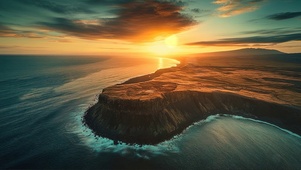 静谧落日海岛海角