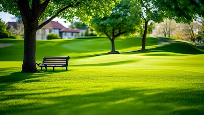 护眼绿色公园长椅