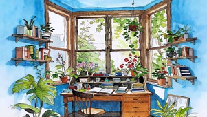 窗畔书房