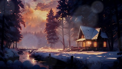 冬日林间小屋