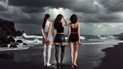 海边氛围感美女