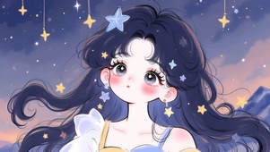 星空下的女孩