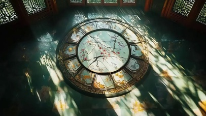 园林庭院唯美斑驳光影