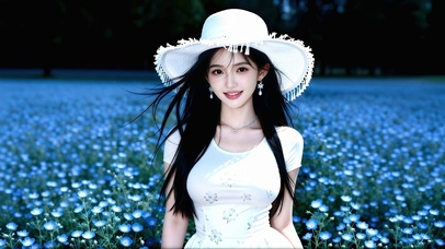 花丛美女