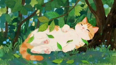 绿荫下的猫咪