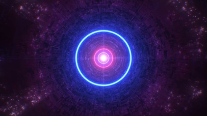 4k圆形炫酷科技粒子线条隧道