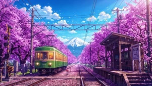 樱花电车站台