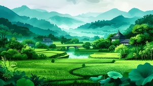 绿色护眼清新田园