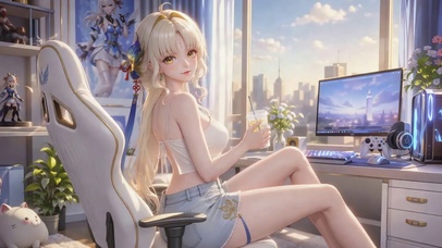 窗边电竞金发美少女